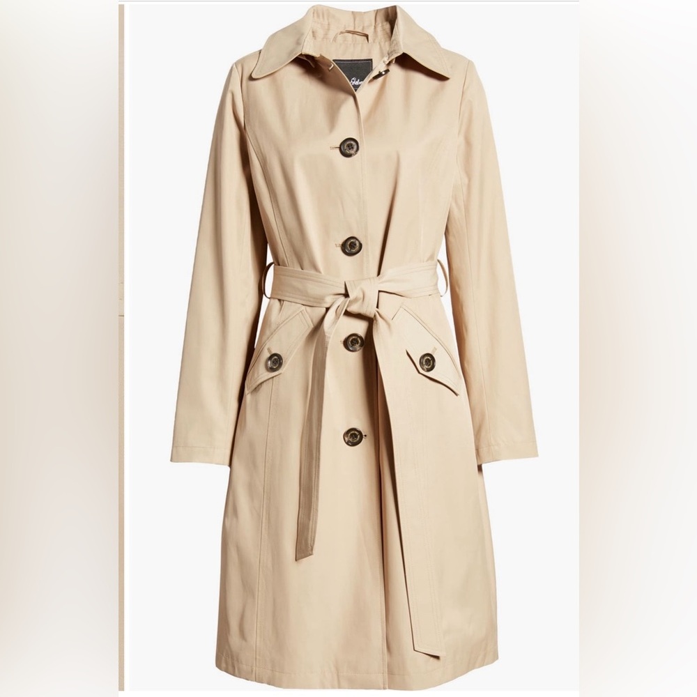 Sam Edelman Water Repellent Belted Trench with Removable Hood